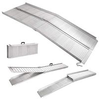 7 Feets Aluminum Fold Portable Wheelchair Ramp Mobility Non-Slip Scooter Carrier, Size 84 x 28.5 x 2 inches, Weight 41 Pound, Perfect for Loading onto Porches, Curbs, Landing,Steps, Or Mini Vans.