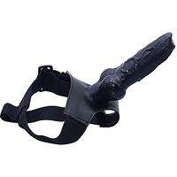 8.1Inch Strap On Face Dillo Mouth Panis Adjustable BDSM Artificial Seax Toiys for Women Couples Black