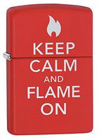 Zippo Keep Calm Lighter, Red Matte