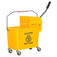 HOMCOM 5 Gallon Rolling Janitorial Cleaning Mop Bucket Commercial Restaurant with Down Press Wringer