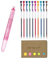 Pilot Hi-tec-c Coleto 5 Color Multi Pen Body Component, Dot Pink, Rubber Grip, 0.4mm 10 Color Ink Refills, Sticky Notes Value Set