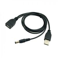 Cablecc USB 2.0 A Type Male to Female Extension Data Cable With Extra DC 5.5*2.1mm Power Plug Cablecc