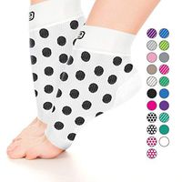 Go2 Plantar Fasciitis Socks|Best Ankle Compression Brace 22-25 mmHg|Arch Support Joint Heel Pain Relief|Foot Sleeves for Women and Men Reduce Swelling|Relieve Achilles Tendonitis(White w/Blk Polka,Small)