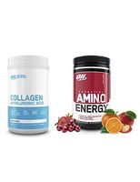 Optimum Nutrition On Collagen Plus Hyaluronic Acid, Resveratrol, Unflavored with Amino Energy, Fruit Fusion, Green Tea and Green Coffee Extract