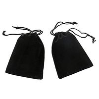 rainbowroseus 50PCS 4” x 5” Black Velvet Cloth Jewelry Pouches Drawstring Bags Candy Gift Bag Pouch Christmas Wedding Favors