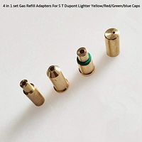 SMTHOME 4PCS Replacement Brass Gas Refill Adapter for S T Dupont Lighter Yellow/Red/Green/Blue Caps DIY Repair Part