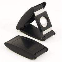 Nibo Black Acrylic Stainless Steel Double Blade Fold Away Style Cigar Cutter