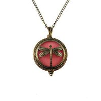 1pcs Antiqued Bronze Brass Hollowed Dragonfly Magnet Locket Pendant Necklace Prom Cute Stylish Lovely Cheap Aesthetic Womens Daily Best Comfy Wonderful Amulet