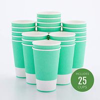 Insulated Paper Coffee Cups - Ripple Wall - Light Green - 16 oz - 25ct Box - MATCHING LIDS SOLD SEPARATELY: RWA0360B, RWA0360W, RWA0328LG, RWA0328GR, RWA0328HP, RWA0283W, RWA0283B