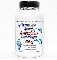 Natural Acidophilus 450mg - 500 Million Live Active Cultures/Keep Refrigerated // 100 Capsules // Pure // by PureControl Supplements