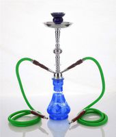 2 hose 21" Halab Blue Hookah Shisha Nargila water glass vase pipes smoke sale
