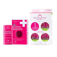 Solemates Shoe Bundle – Enhanced Heel Protector and Blister Blocker – 3 Sizes Secure Clear Caps to Cover High Heels – Hypoallergenic Anti Friction Balm