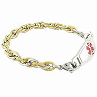 N Style ID Pegasus PRE-Engraved “Lymphedema Alert, No Needles/BP, Right Arm” Women's Stylish Medical Alert Bracelet - Red 8.75