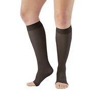 Ames Walker AW Style 213 Microfiber Opaque 20 30 Open Toe Knee Highs Black SM