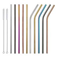 Reusable Stainless Steel Straws,Set of 10 Extra Long 10.5'' Metal Drinking Straws With 2 Brushes and Carry Bag,Environment-Friendly Straw For 20/30oz Tumblers,Beverage,Mason Jar