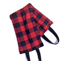 Microwavable Heating Pad with Handles, Arthritis and Pain Care, Cramps, Cozy Plaid Cotton Flannel, Natural Rice Filling, Made in The USA (Buffalo Plaid Red Black)