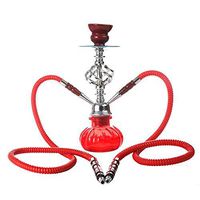 2 Hose Hookah Set with Everything Small Shisha 10" Hookah Combo Kit Set Smoke Starter Kit Bar Nightclub Party Must Narghile Nargile Sheesha (Color : Red)