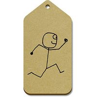 Azeeda 10 x Large 'Running Stickman' Wooden Gift Tags (TG00056250)