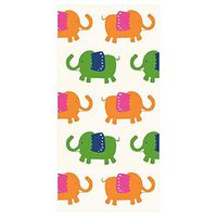 Caspari Elephant Parade Facial Tissue Hankies in Green & Orange - Pack of 10
