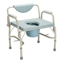 Extra Wide Height Adjustable Bedside Commode Seat Toilet Potty Chair Toilet Safety Frame Portable Versatile Multifunctional Elderly Disabled Handicapped People Hospital Medical Slip-Resistant Chair