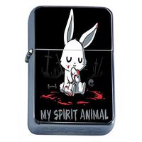 Spirit Animal Flip Top Oil Lighter Em1 Smoking Cigarette Silver Case Included