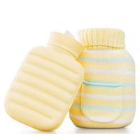 Silicone Hot Water Bottle Water Injection Mini Small Explosion-Proof Cute Hand Warmers (Color : Yellow)