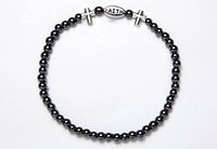 Magnetic Therapy Bracelet Faith & Cross Stretch Black & Silver (Size Small - 7")