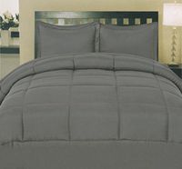 Color Box Stitch 100% Polyester Down Alternative Comforter /Queen/Gray