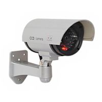 Foxnovo Realistic Looking Emulational Dummy IR Security Camera with Flashing Red Light Color Silver