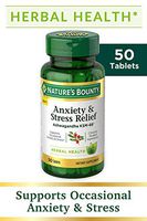 Nature's Bounty Anxiety and Stress Relief, Contains Ashwagandha and L-Theanine for Occasional Anxiety and Stress*, 50 Tablets