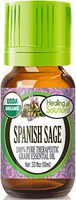 Organic Spanish Sage Essential Oil (100% Pure - USDA Certified Organic) Best Therapeutic Grade Essential Oil - 10ml