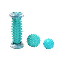 dissylove Plantar Fasciitis Foot Recovery Set - Includes Foot Massager Roller and 2 Cold Therapy Massage Balls - Pain Relief via Reflexology