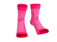 Veencare Foot Sleeves Plantar Fasciitis Compression Sock for Men & Women, Ankle Support, Unisex, 1 Pair, Arch Pain, Foot Swelling & Ankle Injuries (S-M, Pink)