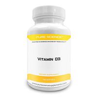 Pure Science Vitamin D3 5000 IU with 5mg BioPerine® (Natural Bioavailability Enhancer for better absorption) – Strengthens Bones & Teeth, Improves Muscle Function – 100 Softgel