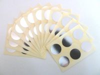 Minilabel 28mm Serrated Edge, Certificate Wafer Company Seal Labels, Stickers For Embossing, Awards & Rewards Shiny Silver