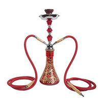 Yameisi 17'' High 2 Smoking Pipes Shisha Set High Quality Narguile Pot Iron Sheesha Glass Hookah
