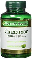 Nature's Bounty Cinnamon 2000mg Plus Chromium, Dietary Supplement Capsules 60 ea