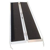 Binlin Threshold Ramps,6FT Portable Folding Aluminum Wheelchair Threshold Ramp with Ribbed Surface and Carrying Handle Home Corridor Aluminum Alloy Folding Ramp,Black