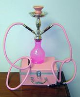 19" 2 Hose Pink Hookah with Case by Texas Hookah