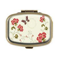 Top A Butterfly Custom Personalized Square Pill Box Decorative Box Vitamin Container Pocket Or Wallet (Butterfly-3)