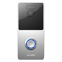 RemoBell WiFi Video Doorbell (Battery Powered, Night Vision, 2-Way Audio, HD Video, Motion Sensor) (Silver)