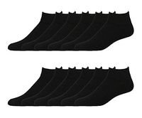 2ND DATE Premium Cotton Diabetic Ankle Socks - Black-9-11-Pack of 12