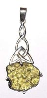 Moldavite Sterling Silver Pendant Celtic Design C02