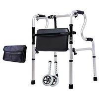 Help move Daily Necessities Elderly Walker Auxiliary Walker Lightweight Folding Four-Legged Walking Stick with Wheels with Walker (Size : F)