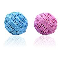 Eco-Friendly Dryer Washing Ball Reusable Laundry Cleaning Ball Magic Anti-Winding Clothes Washing Products Machine Wash Anion Molecules (Blue+Pink, 2 Pcs)