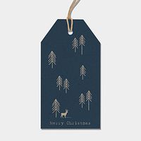 East Of India Woodland Tags Set of 6 Navy