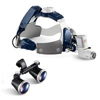 Medical Headlamp High Brightness Headband Binocular Medical Surgical Dental Loupes with Led Headlight for Dental Surgical Surgery Medical, Come with 2 Batteries (5W Headlight+3.5X Magnifier)
