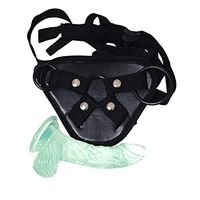 Portable Realistic Thin Stráp on Massager Waterproof Type Skin Friendly Silicone (Green)