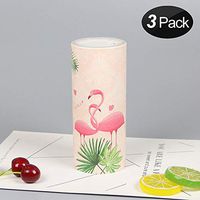 LEIWOOR Car Cup Slot Cylinder Tissue Box, Disposable Facial Tissues, 50 Count (3 Pack), Gentle, Durable & Convenient, for Car Use and Home Use (Flamingo)