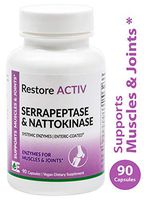 Restore ACTIV (90 vegan capsules) - Natural enzymes for muscle and joint and tissue recovery, enteric-coated serrapeptase and nattokinase, systemic enzymes, cardiovascular health, non-GMO, gluten free